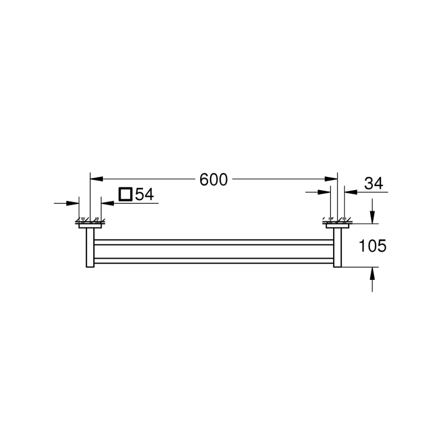 GROHE 411042430 - Tvåarmad handdukshållare START CUBE 654 mm svart
