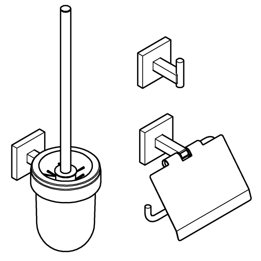 GROHE 41123000 - 3-i-1 set med toaletttillbehör i blank krom
