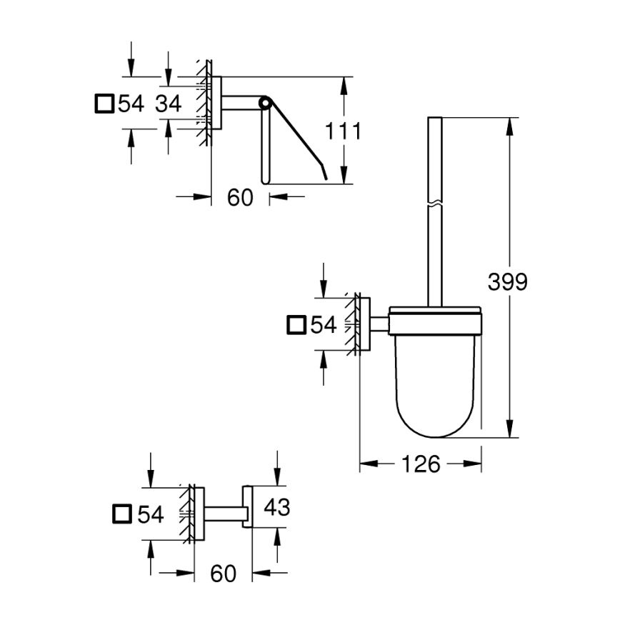 GROHE 41123000 - 3-i-1 set med toaletttillbehör i blank krom
