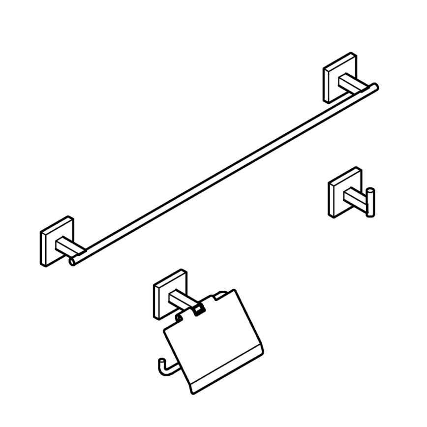 GROHE 41124000 - START CUBE tillbehörsset 558 mm, polerad krom