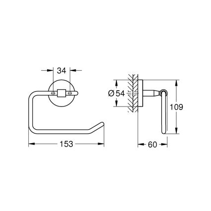 GROHE 41165000 - START COSMOPOLITAN Toalettpappershållare 153 × 109 mm krom