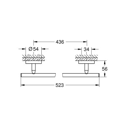 GROHE 41166000 - Handdukshållare 522 mm, blank krom