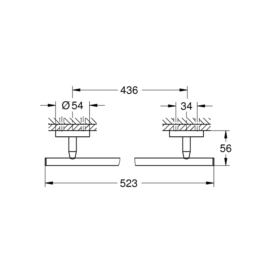GROHE 41166000 - Handdukshållare 522 mm, blank krom