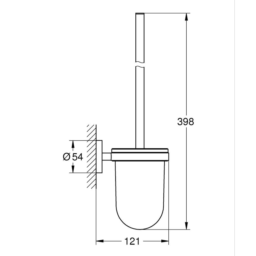GROHE 411852430 - Rengöringsset för toalett START 398 × 121 mm svart