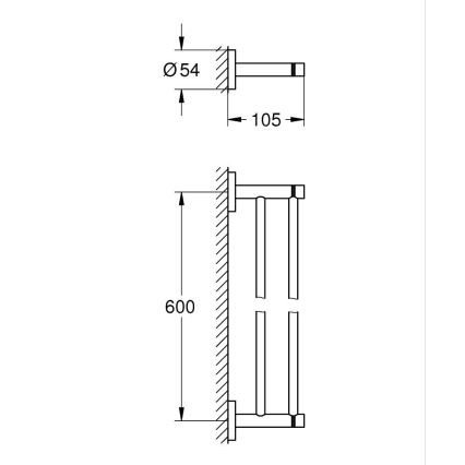 GROHE 41203000 - Tvåarmad handdukshållare START 654 mm polerad krom