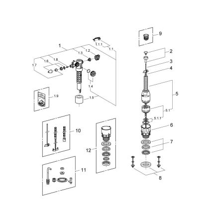 GROHE 43907PI0 - Utbytesset för keramiska spolcisterner