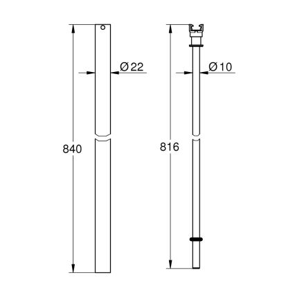 GROHE 48515000 - Duschstång till duschsystem i blank krom