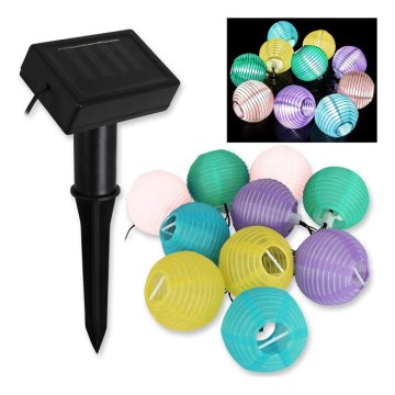 Grundig 14106 - LED solcellsljusslinga 2,4 m 10xLED/1,2V 600 mAh