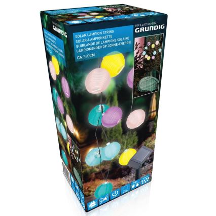Grundig 14106 - LED solcellsljusslinga 2,4 m 10xLED/1,2V 600 mAh