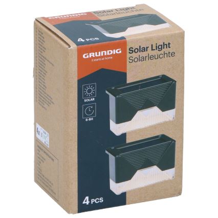 Grundig - SET MED 4 LED Solarlampor för vägg LED/1,2V 600 mAh IP44