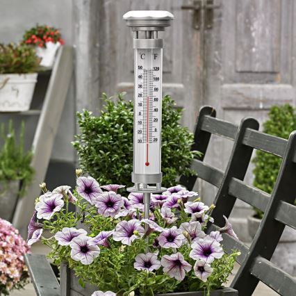 Grundig 89640 - LED-solcellslampa med termometer LED/1,2V 600 mAh IP44