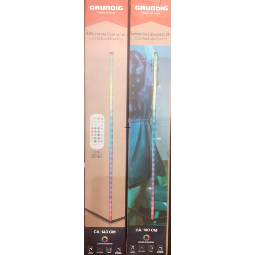 Grundig - dimmbar LED RGBW golvlampa LED/6W/230V + fjärrkontroll