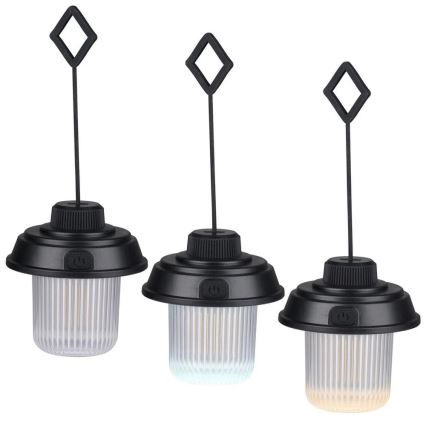 Grundig - LED campinglykta LED/3xAA 3000/4500/6000K IP44 svart