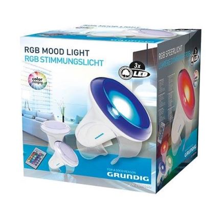 Grundig - LED RGB ljusreglerad bordslampa  LED/1W/230V + fjärrkontroll 