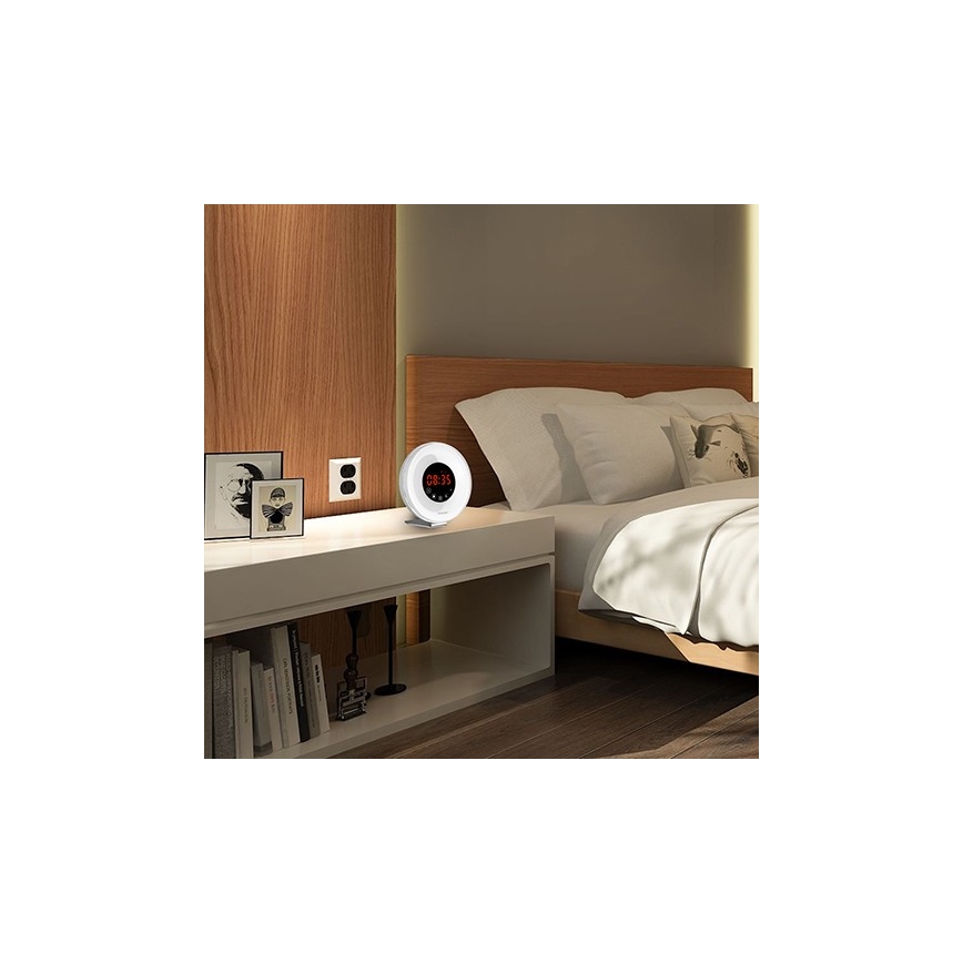 Grundig - LED RGB ljusreglerad  nattlampa  väckarklocka väckarklocka och radio LED/5W/5V