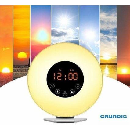 Grundig - LED RGB ljusreglerad  nattlampa  väckarklocka väckarklocka och radio LED/5W/5V