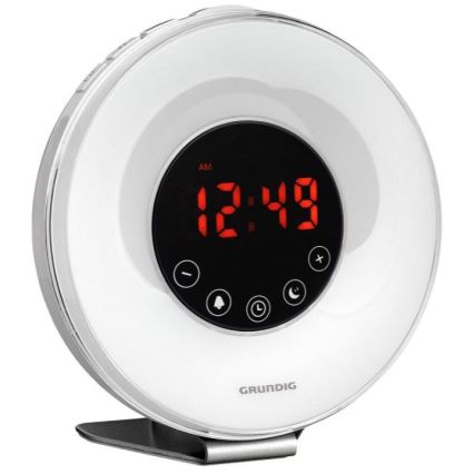 Grundig - LED RGB ljusreglerad  nattlampa  väckarklocka väckarklocka och radio LED/5W/5V