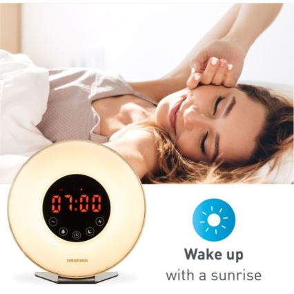 Grundig - LED RGB ljusreglerad  nattlampa  väckarklocka väckarklocka och radio LED/5W/5V