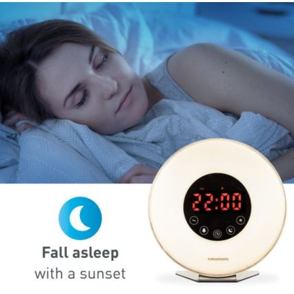 Grundig - LED RGB ljusreglerad  nattlampa  väckarklocka väckarklocka och radio LED/5W/5V