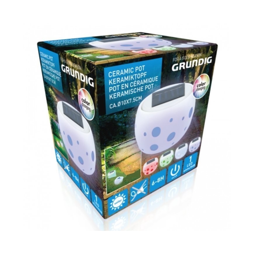 Grundig - LED RGB Solcellslampa LED/0,06W/1,2V 600 mAh