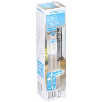 Grundig - LED-solcellslampa med rörelse- och skymningssensor, 1,2 V, 600 mAh, IP44