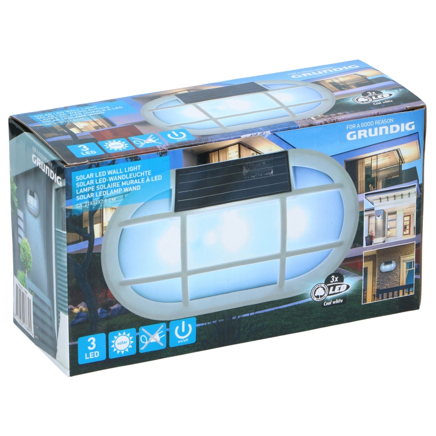 Grundig - LED Sol vägglyse  LED/1,2V