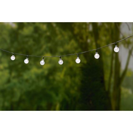 Grundig - LED solcellsljusslinga 50xLED/8 funktioner 6,9 m varmvit 600 mAh