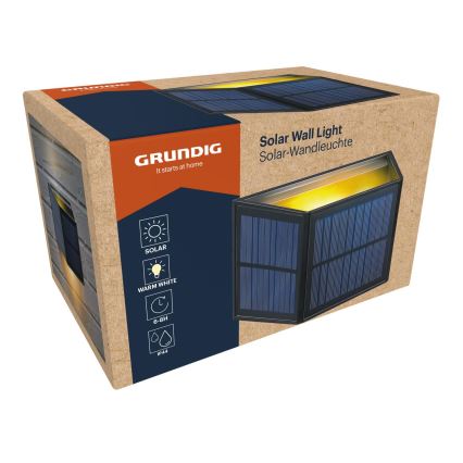 Grundig - LED-solcellsvägglampa LED/3,7 V 1800 mAh IP44
