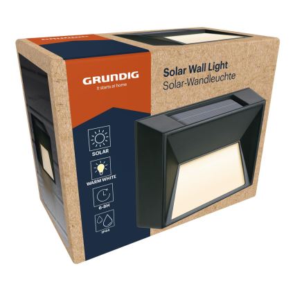 Grundig - LED solcellsvägglampa LED/3,7V 500 mAh IP44