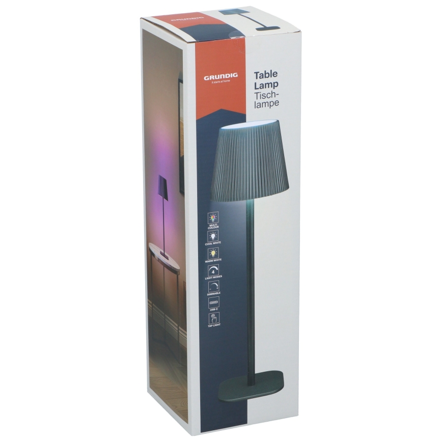 Grundig - RGB-LED dimbar beröringsstyrd bordslampa, 5V/1200 mAh