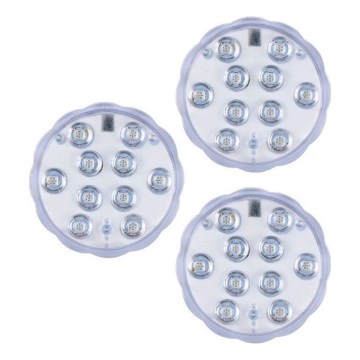 Grundig - Set med 3 dimbara RGBW LED-armaturer LED/3W/3xAAA IP65 + fjärrkontroll