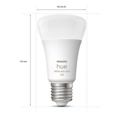 Grundläggande uppsättning  Philips Hue WHITE AND COLOR AMBIANCE 2xE27/9W/230V 2000-6500K + en enhet för att ansluta