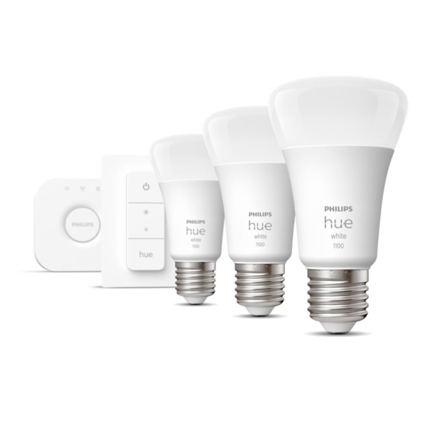 Grundläggande uppsättning  Philips Hue WHITE 3xE27/9,5W 2700K + en enhet för att ansluta