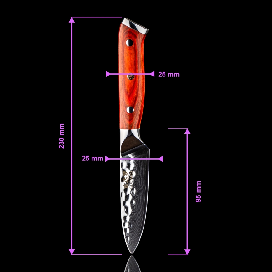 Gudaro - 5-delars set med damaskus köksknivar från MIYABI + magnetisk knivlist