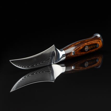 Gudaro -Damaskus-fruktkniv FENG 3,5, 67 lager stål, längd 9,5cm