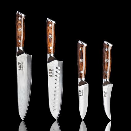 Gudaro -Damaskus-fruktkniv FENG 3,5, 67 lager stål, längd 9,5cm