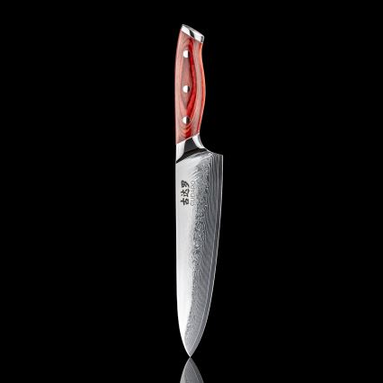 Gudaro - Damaskus-kockkniv KENSHO 8, 67-lagers stål, bladlängd 20 cm