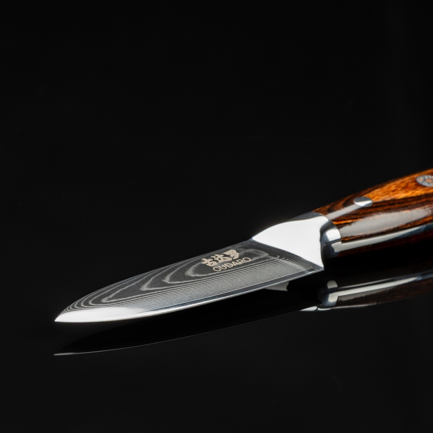 Gudaro - Damaskus-kökskniv FENG 3,5, 67-lagers damaskusstål, bladlängd 9,5 cm