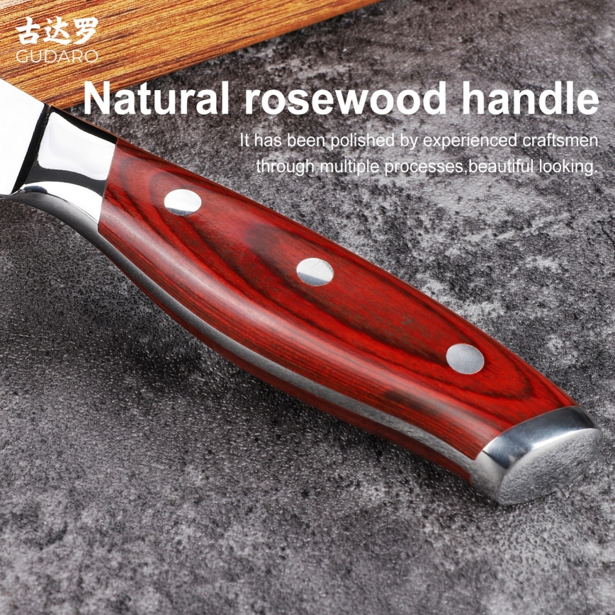 Gudaro - Damaskus kökskniv KENSHO 3,5, 67-lagers stål, längd 9,5 cm