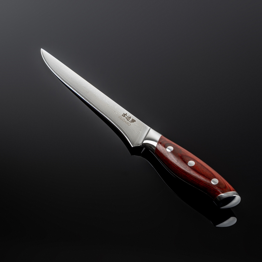 Gudaro - Damaskus urbeningskniv KENSHO 6, 67 lager stål, längd 15 cm