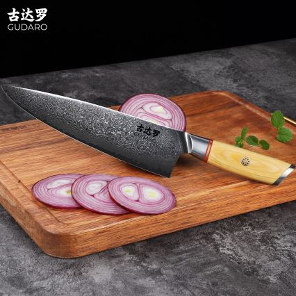 Gudaro - HIKARI damaskuskockkniv 8, 67-lagers damaskusstål, 20 cm lång