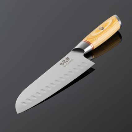Gudaro - Santokukniv i 67-lagers damaskusstål HIKARI 7, längd 17,5 cm