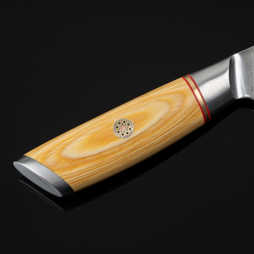 Gudaro - Santokukniv i 67-lagers damaskusstål HIKARI 7, längd 17,5 cm