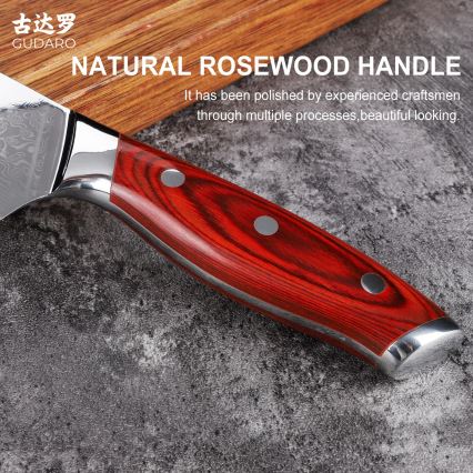 Gudaro - KENSHO 7-delars köksknivset i knivblock, akaciaträ