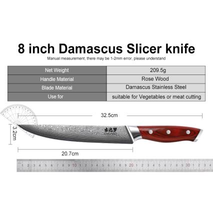 Gudaro - KENSHO 7-delars köksknivset i knivblock, akaciaträ
