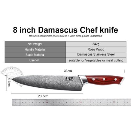 Gudaro - KENSHO 7-delars köksknivset i knivblock, akaciaträ