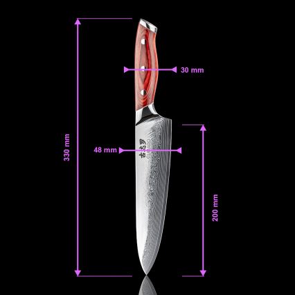 Gudaro - KENSHO 7-delars köksknivset med knivblock i akaciaträ
