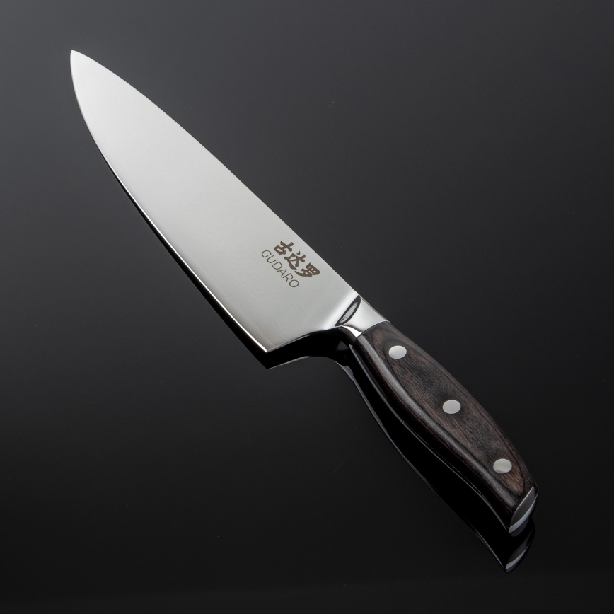 Gudaro - Kockkniv SHIRO 8, 67-lagers damaskusstål, längd 20 cm