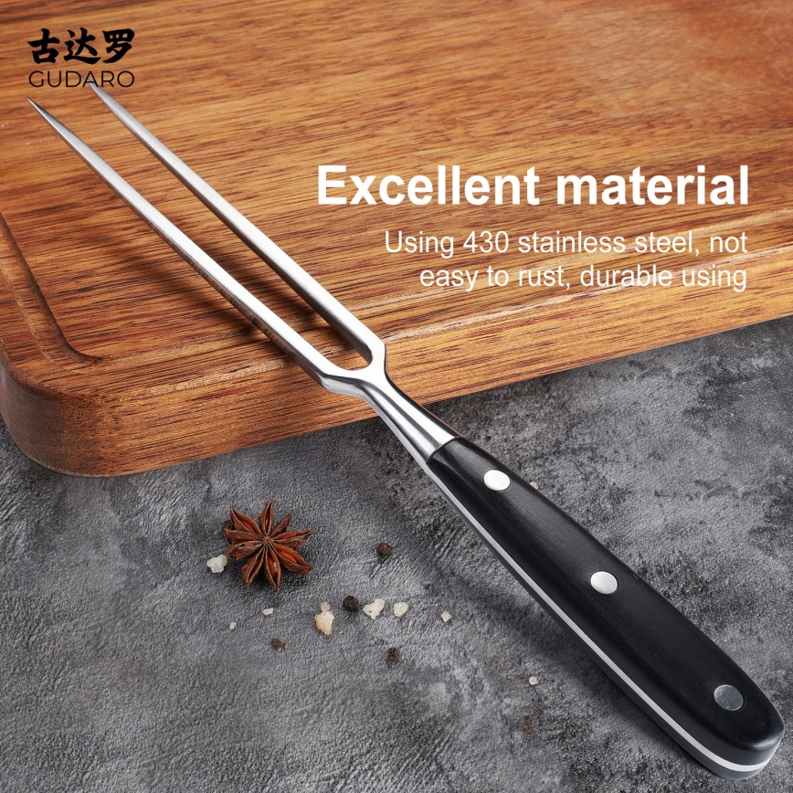 Gudaro - Köksgaffel MIYABI svart/pakkaträ