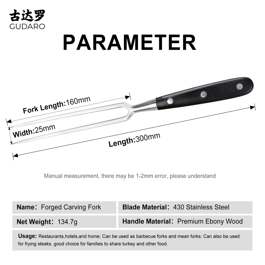 Gudaro - Köksgaffel MIYABI svart/pakkaträ